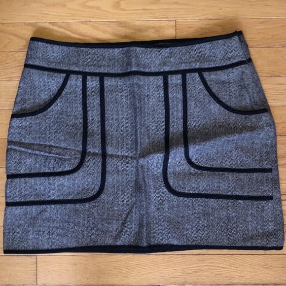 Club Monaco Micro Mini Herringbone Print Skirt - Picture 1 of 6